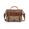 Factories Sale Genuine Leather Handbags Canvas Computer Bags File Messenger Bags